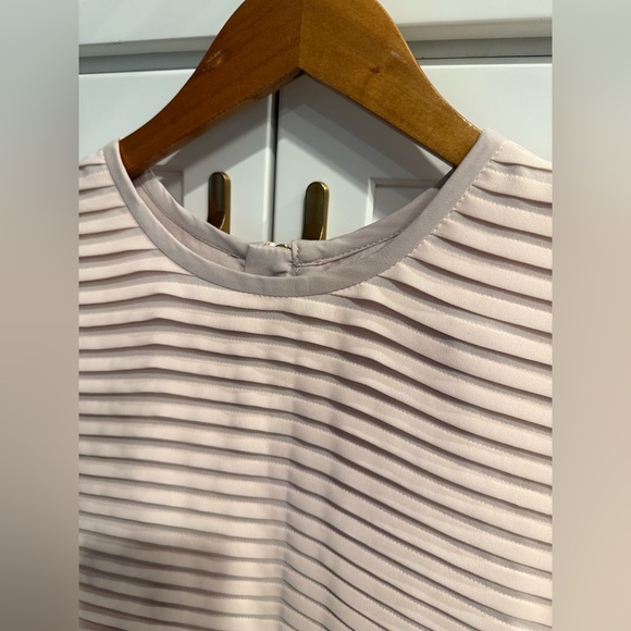 J. Crew blush horizontal chiffon pleated short sleeve size 2 dress - Picture 1 of 7